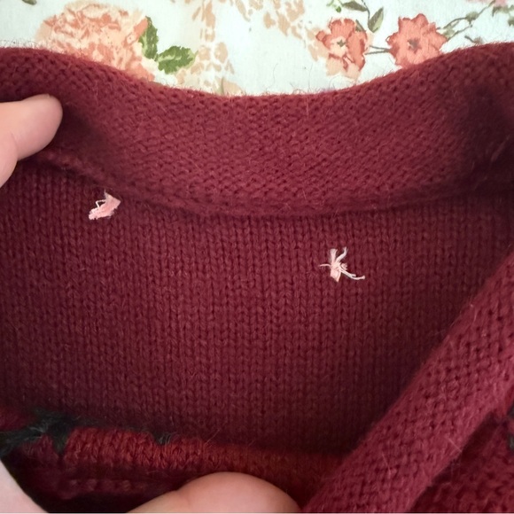 Vintage 90s Womens Floral Patchwork Sweater XL Boho Indie Embroidered Grandma - Picture 7 of 13